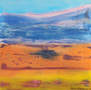 Dune 1, acrylic, pastel on wood, 29 x 29, 2019